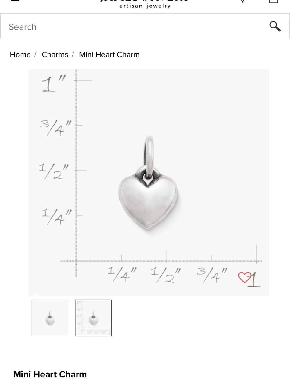 Mini heart charm